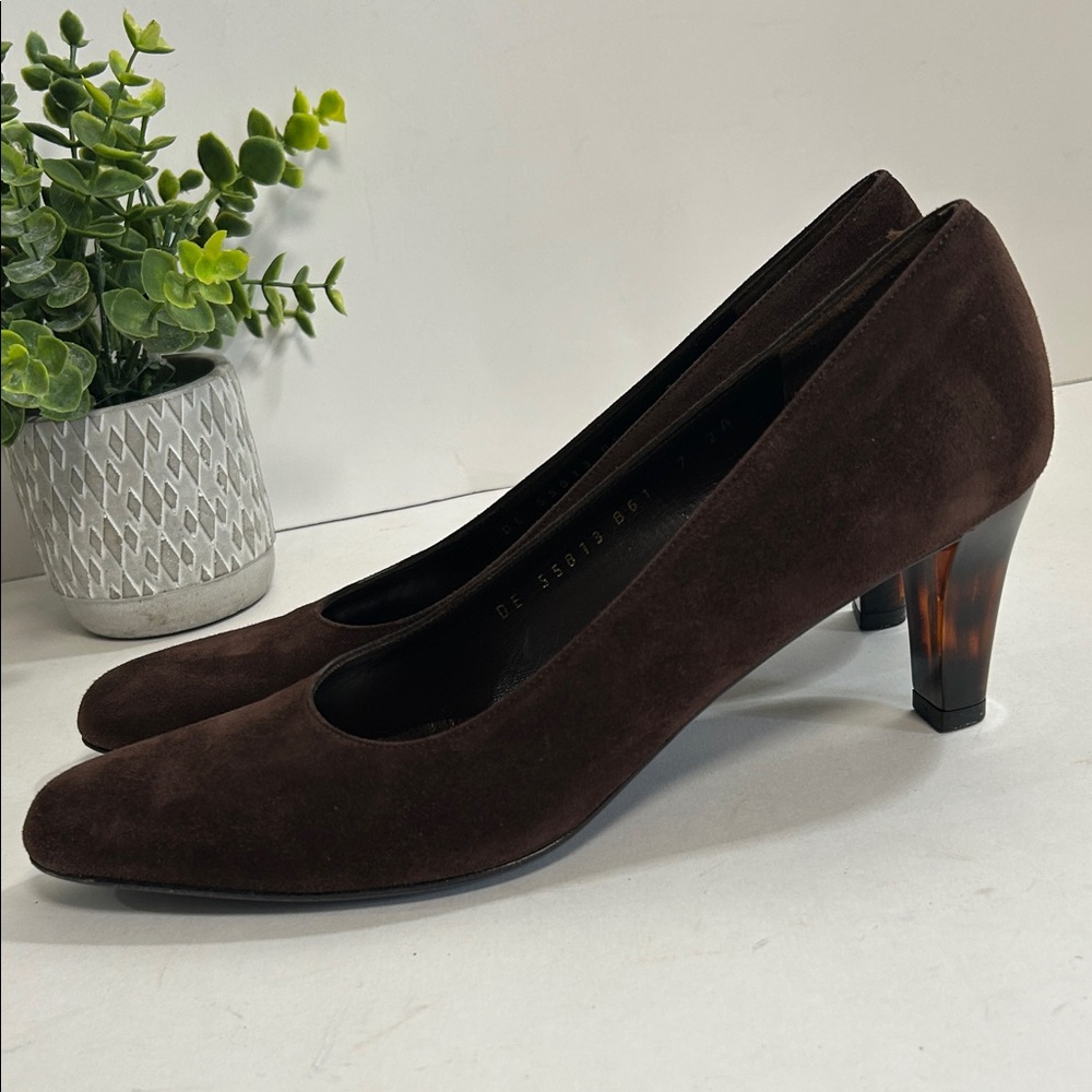 Salvatore Ferragamo Shoes Brown Espresso Suede Calf Sabrina Pump - Picture 4 of 16